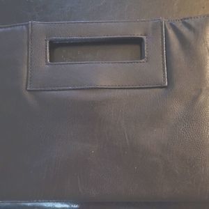 Black Leather Clutch Purse